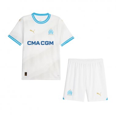 23-24 Olympique Marseille Home Soccer Football Kit (Top + Short) Youth
