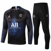 PSG 2019-20 Half Zip Blue Stripe Men Soccer Football Training Kit(Jacket + Pants)