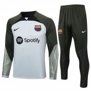 23-24 Barcelona Light Grey Soccer Football Training Kit (Sweatshirt + Pants) Man