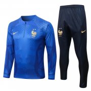 22-23 France Blue Stripe Soccer Football Training Kit Man