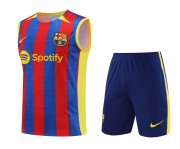 23-24 Barcelona Blue - Red Soccer Football Training Kit (Singlet + Short) Man