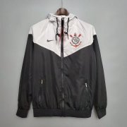 22-23 Corinthians Hoodie White - Black All Weather Windrunner Soccer Football Jacket Man