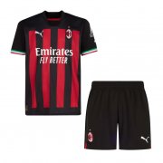 22-23 AC Milan Home Soccer Football Kit (Top + Shorts) Youth