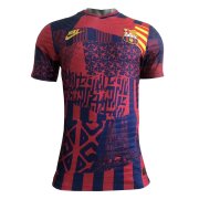 21-22 Barcelona Pre-Match Red-Blue Soccer Football Kit Man #Match