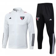 23-24 Sao Paulo FC White Soccer Football Training Kit (Jacket + Pants) Man