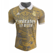 23-24 Real Madrid Gold Dragon Soccer Football Kit Man #Special Edition