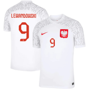 22-23 Poland Home Soccer Football Kit Man #Lewandowski #9