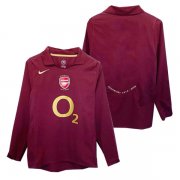 2005-2006 Arsenal Home Long Sleeve Soccer Football Kit Man #Retro