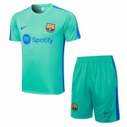 23-24 Barcelona Turquoise Green Short Soccer Football Training Kit (Top + Short) Man