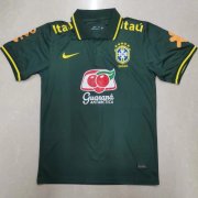 2022 Brazil Dark Green Soccer Football Polo Top Man