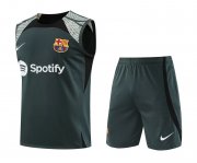 23-24 Barcelona Dark Grey Soccer Football Training Kit (Singlet + Short) Man