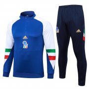 2023 Italy Cerulean Blue Soccer Football Training Kit (Sweatshirt + Pants) Man