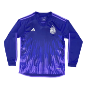 2022 Argentina 3 Stars Away Soccer Football Kit Man #Long Sleeve
