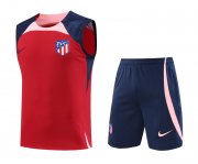 23-24 Atletico Madrid Red Soccer Football Training Kit (Singlet + Short) Man