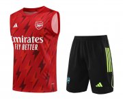 23-24 Arsenal Red Soccer Football Training Kit (Singlet + Short) Man