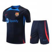 22-23 Barcelona Navy Short Soccer Football Training Kit ( Top + Short ) Man