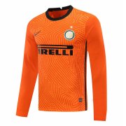 20-21 Inter Milan Goalkeeper Orange Long Sleeve Man Soccer Football Kit