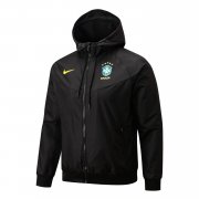 2022 Brazil Black All Weather Windrunner Soccer Football Jacket Man