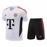22-23 Bayern Munich White Short Soccer Football Training Kit ( Top + Short ) Man