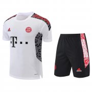 21-22 Bayern Munich White Soccer Football Training Kit (Shirt + Pants) Man