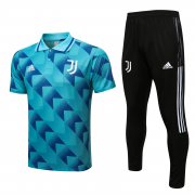 22-23 Juventus Blue Soccer Football Training Kit (Polo + Pants) Man
