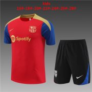 24-25 Barcelona Red Short Soccer Football Training Kit (Top + Short) Youth