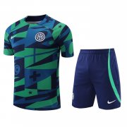 22-23 Inter Milan Green Short Soccer Football Training Kit ( Top + Short ) Man