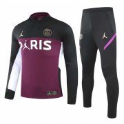 20-21 PSG x Jordan Purple - Black Man Soccer Football Training Suit