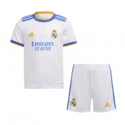 21-22 Real Madrid Home Soccer Football Shirt + Short Kid