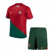 2022 Portugal Home Soccer Football Kit (Top + Shorts) Youth