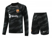 23-24 Barcelona Goalkeeper Black Soccer Football Kit (Top + Short) Man #Long Sleeve