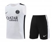 23-24 PSG White II Soccer Football Training Kit (Singlet + Short) Man