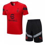 22-23 AC Milan Red Short Soccer Football Training Kit (Top + Short) Man