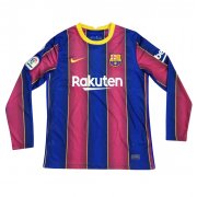 20-21 Barcelona Home Long Sleeve Man Soccer Football Kit