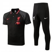 22-23 Liverpool Black Soccer Football Training Kit (Polo + Pants) Man