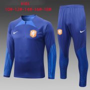 2022 Netherlands Blue Soccer Football Training Kit Youth