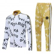 21-22 PSG White - Gold Soccer Football Training Suit(Jacket + Pants) Man