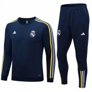 23-24 Real Madrid Crew Neck Salvia Blue Soccer Football Training Kit Man