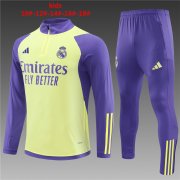 23-24 Real Madrid Yellow - Purple Soccer Football Training Kit Youth