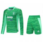 21-22 Juventus Goalkeeper Green Long Sleeve Soccer Football Kit (Shirt + Short) Man