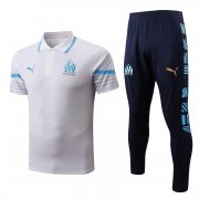 22-23 Marseille White Soccer Football Training Kit (Polo + Pants) Man