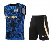 23-24 Chelsea Blue Soccer Football Training Kit (Singlet + Short) Man