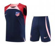 23-24 Atletico Madrid Navy Soccer Football Training Kit (Singlet + Short) Man
