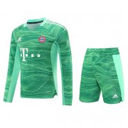 21-22 Bayern Munich Goalkeeper Green Long Sleeve Man Soccer Football Kit (Top + Short)