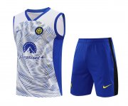 24-25 Inter Milan White Soccer Football Training Kit (Singlet + Short) Man