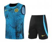 23-24 Inter Milan Blue Soccer Football Training Kit (Singlet + Short) Man
