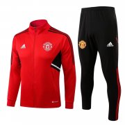 22-23 Manchester United Red Soccer Football Training Kit (Jacket + Short) Man