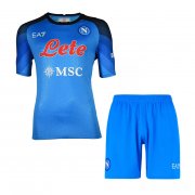 22-23 Napoli Home Soccer Football Kit (Top + Shorts) Youth