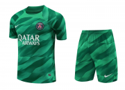 23-24 PSG Goalkeeper Green Soccer Football Kit (Top + Short) Man