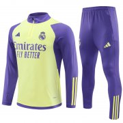23-24 Real Madrid Yellow - Purple Soccer Football Training Kit Man